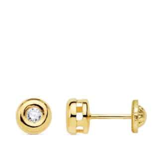 Pendientes Chaton Oro Amarillo Diamantes Laboratorio 0,200 Qts Si-H. Medida: 6,5 X 6,5 Mm. Cierre Tuerca