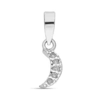 Colgante Minimal Oro Blanco Diamantes Lunea 0.025 Cts 8X4 Mm