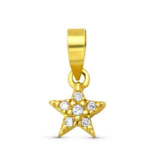 Colgante Oro Amarillo Estrella 6 Diamantes 0.033 Qtes