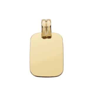 Placa Chapa Oro Amarillo Lisa En Brillo 20X14 Mm