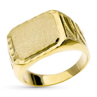 Sello Oro Amarillo Caballero Forrado Rectangular. Zona Grabado: 9X19 Mm