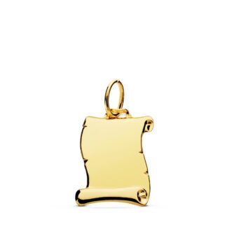 Placa Chapa Colgante Pergamino Liso Brillo 14X12 Mm