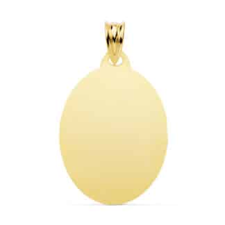 Placa Chapa Oval Oro Amarillo Brillo 26X20 Mm