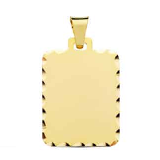 Placa Chapa Oro Amarillo Mate Tallada 28X20 Mm