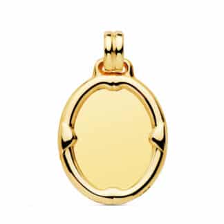 Placa Chapa Oro Amarillo Oval 26X22 Mm