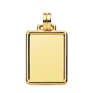 Placa Chapa Lisa Oro Amarillo En Brillo. Medida: 29 X 20 Mm