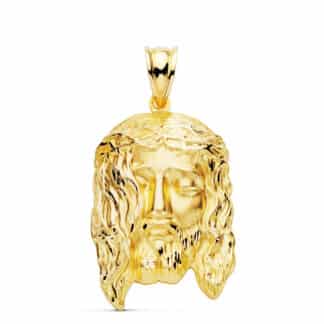 Colgante Oro Amarillo Cabeza De Cristo  Estampado. 30X19 Mm